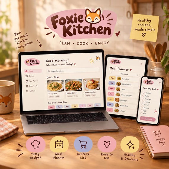 Weekly Meal Planner Family Meal Planner Food Inventory Tracking System Recipe Organizer  Cooking Helper Meal