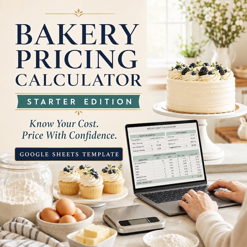 Bakery Pricing Calculator, Recipe Cost Spreadsheet, Google Sheets ...