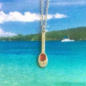 Silver Spoon Charm Necklace Spoon Necklace Silver Charm Spoon Silver Plated Spoon Gift for Her New Vintage Spoon Jewelry Enamel