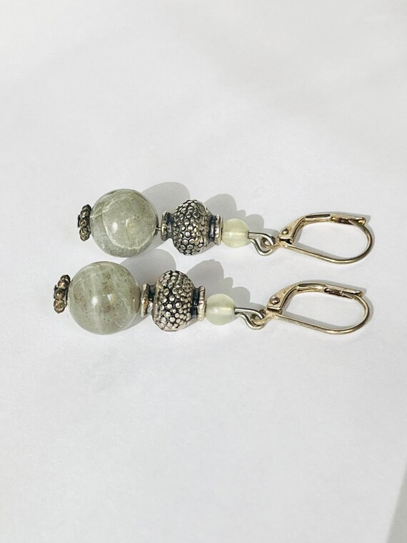 Beaded stone earrings vintage jewelry for women g… - image 7