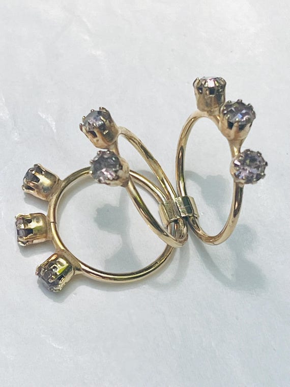 Vintage Lavender Cubic Zirconia Statement Ring: G… - image 2