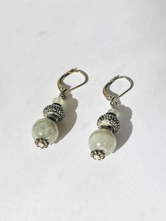 Beaded stone earrings vintage jewelry for women g… - image 4