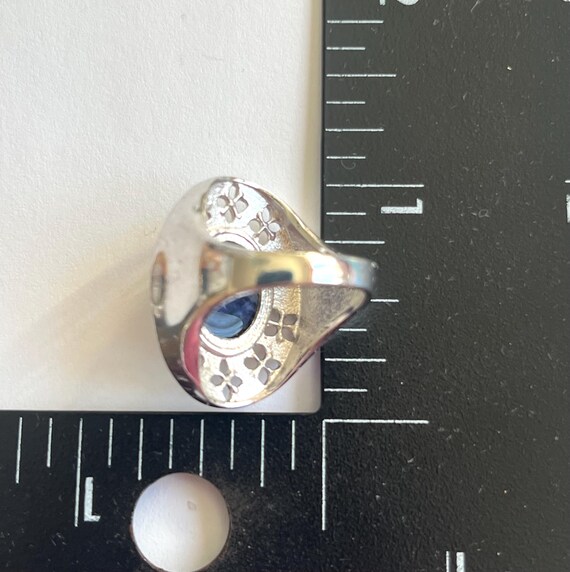 Vintage Gemstone Ring Size 5 Statement Ring Silve… - image 3
