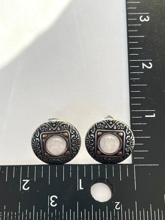 White Quartz Stud Earrings For women and girls NO… - image 4