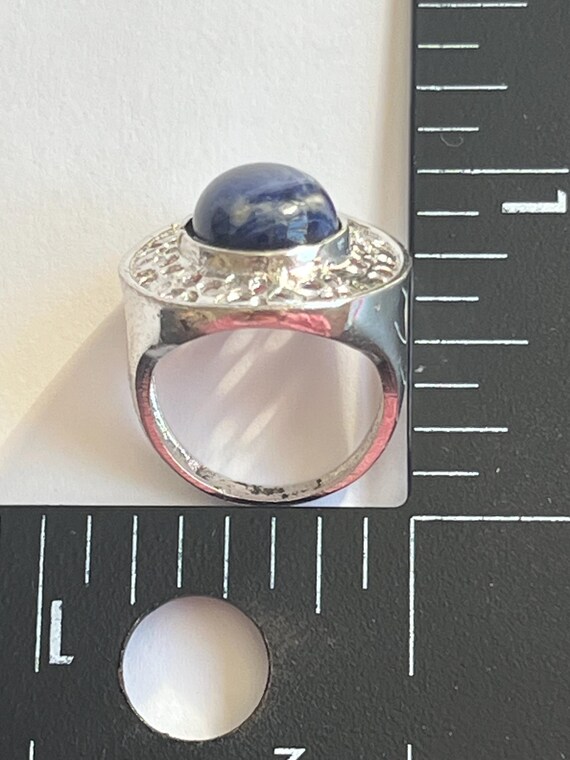 Vintage Gemstone Ring Size 5 Statement Ring Silve… - image 5