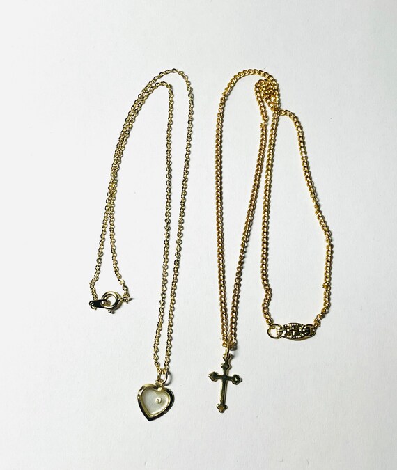 Two Charm Necklaces for women and girls One Cross… - image 2