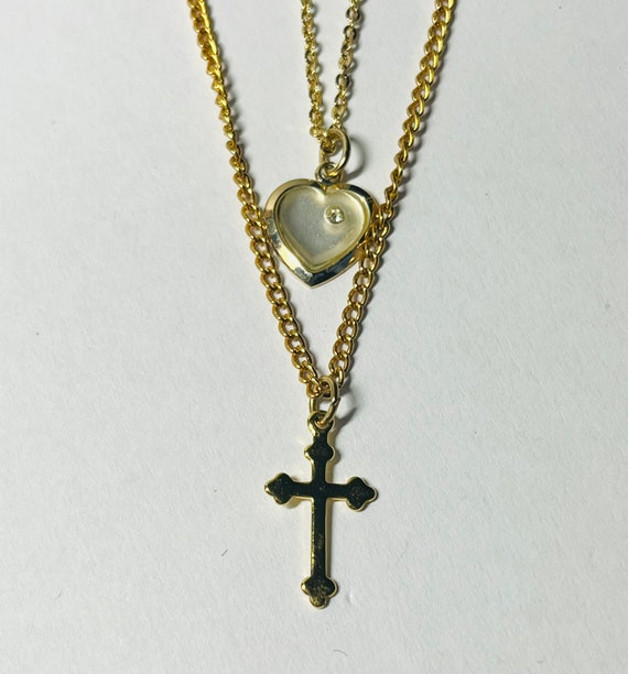 Two Charm Necklaces for women and girls One Cross… - image 3