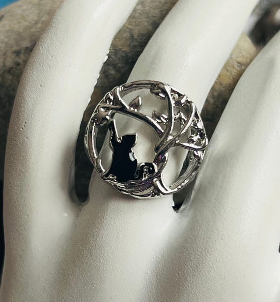 Vintage Cat Ring Size 6 Statement Ring Unique Rin… - image 5
