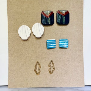 New Vintage earring lot new 1980s earrings Art Deco vintage geometric lot of earrings new old stock still on cards vintage jewelry