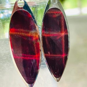 Willow Blade Fishing Lure Earrings: Holographic Brown Dangle, Handmade