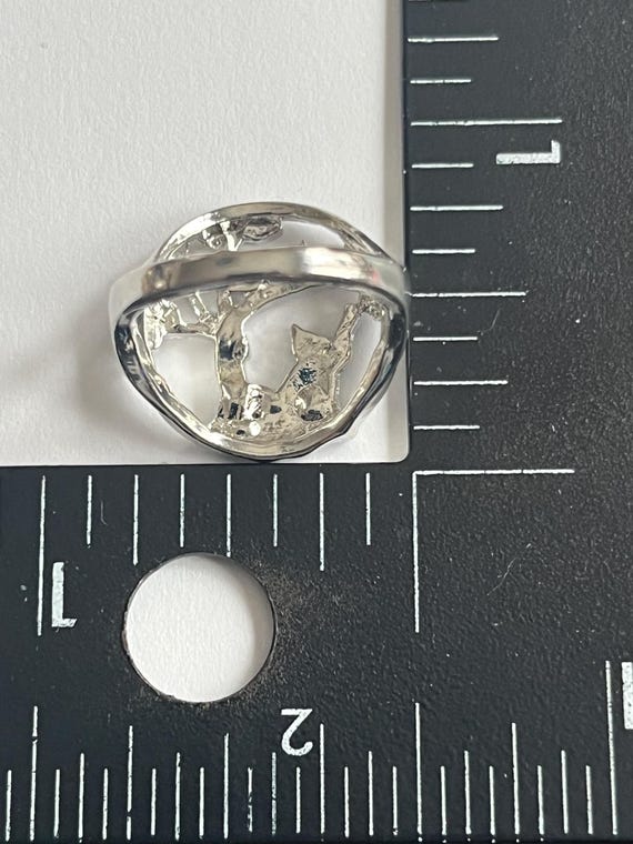 Vintage Cat Ring Size 6 Statement Ring Unique Rin… - image 6