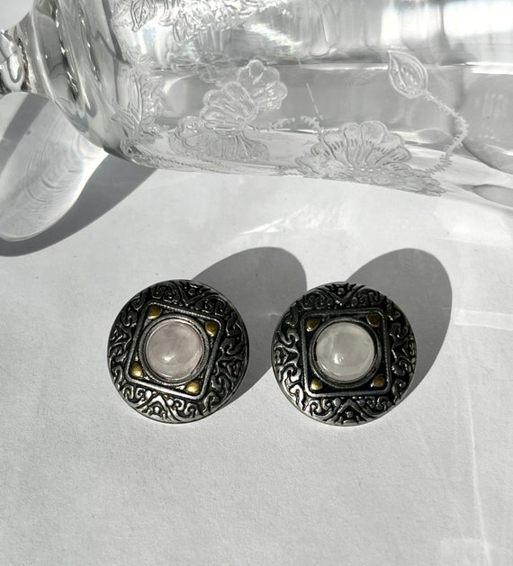 White Quartz Stud Earrings For women and girls NO… - image 1