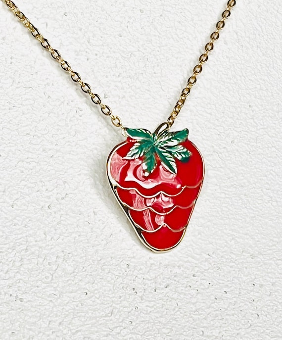 Strawberry Necklace Fruit Strawberries 