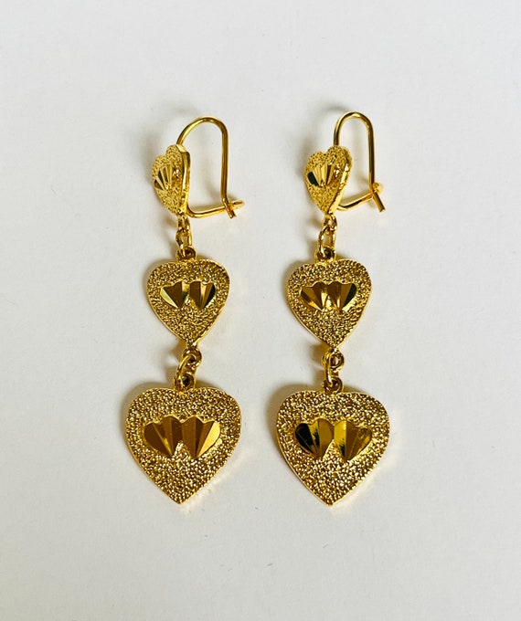 Dangle Heart Earrings Vintage Jewelry for women lo