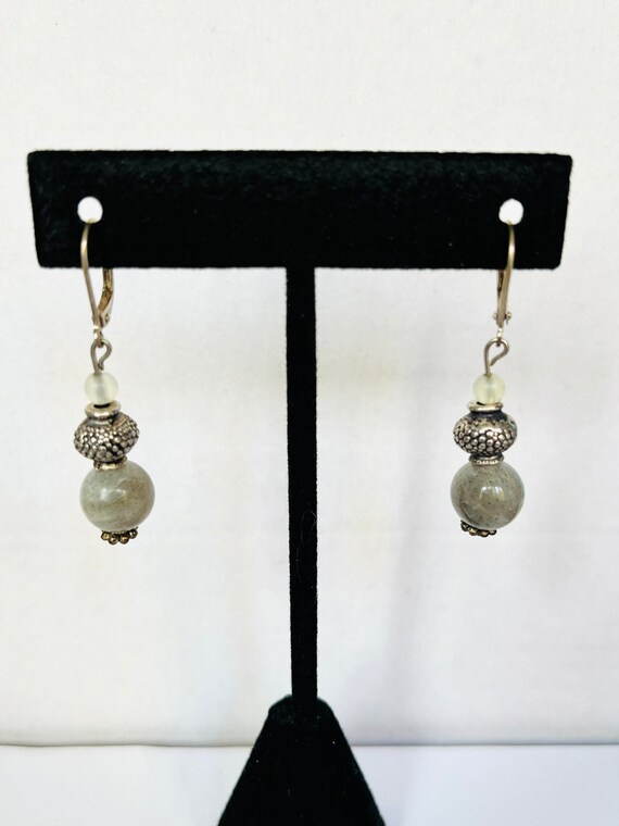 Beaded stone earrings vintage jewelry for women g… - image 8
