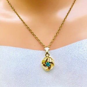 Vintage necklaces Dainty Necklace women’s necklace Estate necklace Birthstone Necklace May birthstone necklace Love Knot Necklace,