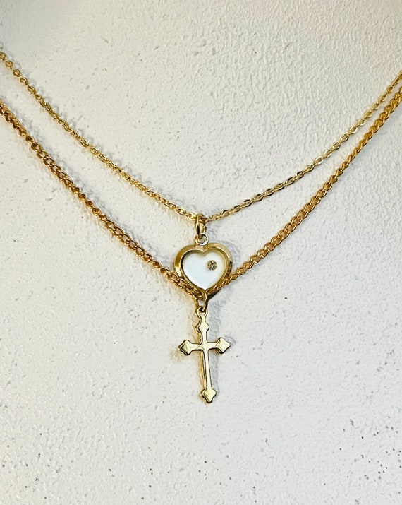 Two Charm Necklaces for women and girls One Cross… - image 1