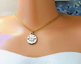 Charm Necklaces Vintage Necklace Dainty necklace Geometric necklace silver charm Necklace flower  girls necklaces Boho hippie floral charm