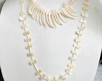 Two Sea Shell necklaces real vintage shells beach tropical Florida necklaces beaded sea shells for women girls