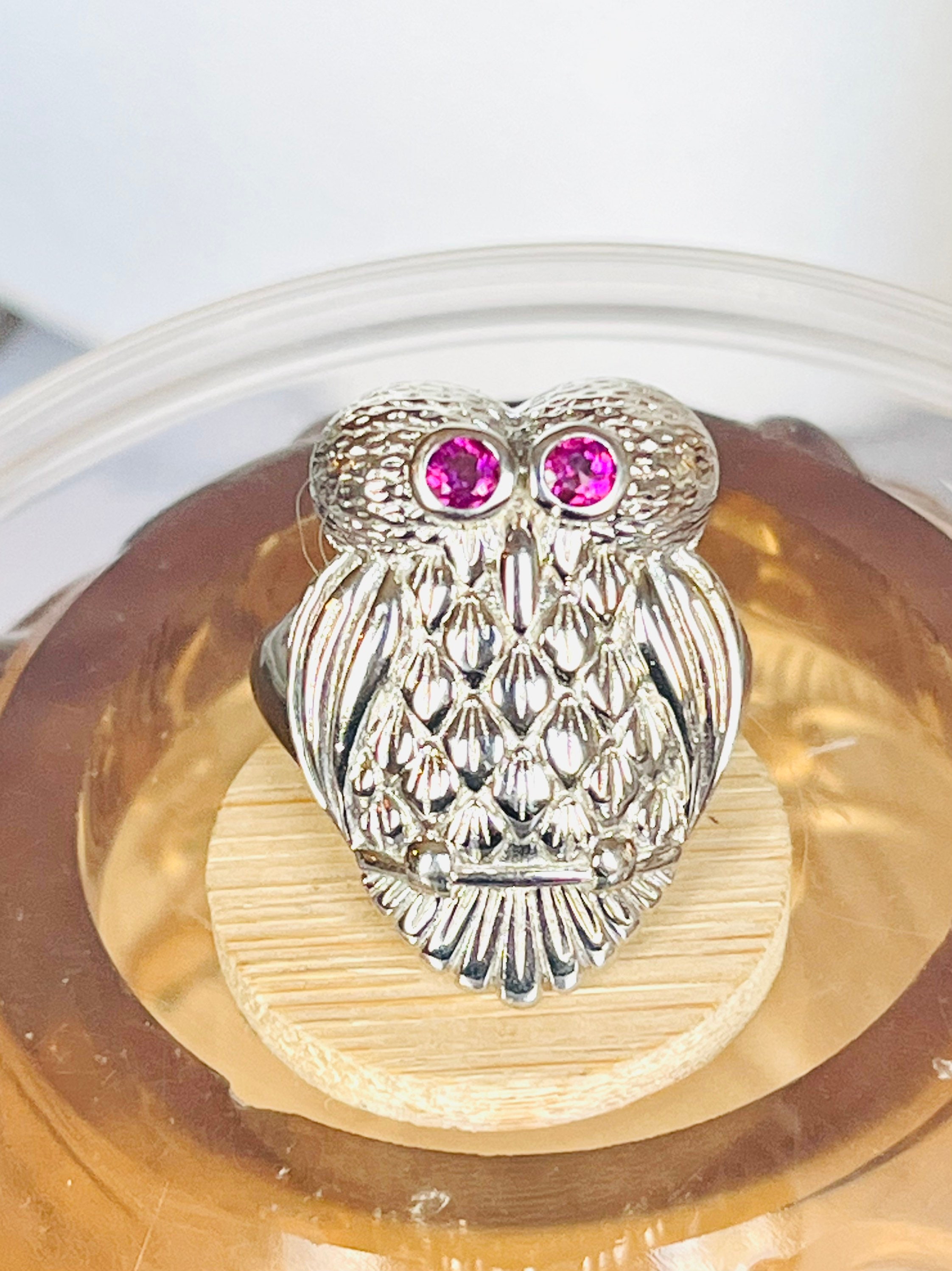 Owl ring size 9 vintage ring for women statement ring bird ring unique owl rings silver owl ring one