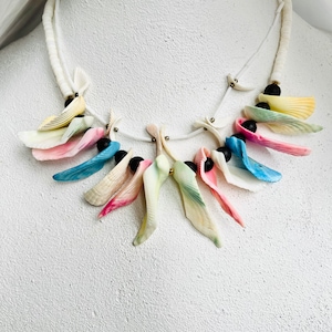 Sea Shell necklaces 2 Necklaces 1 choker style 1 pastel Shell 16” Vintage shells for women Beach Tropical Florida necklace Vintage Jewelry