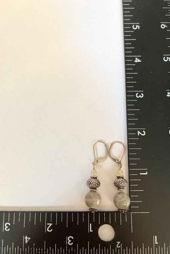 Beaded stone earrings vintage jewelry for women g… - image 3