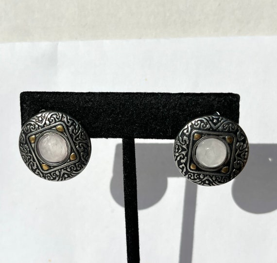 White Quartz Stud Earrings For women and girls NO… - image 5