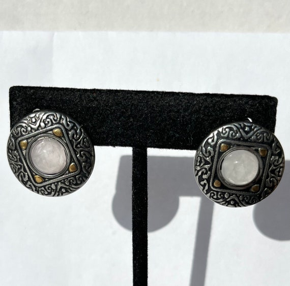 White Quartz Stud Earrings For women and girls NO… - image 2
