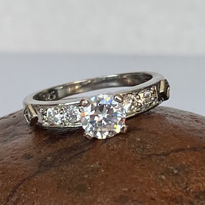 Vintage Art Deco Cubic Zirconia Ring, Size 9
