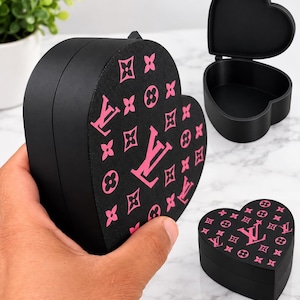Heart Shaped Black & Pink Luxury Storage Box, Decorative Jewelry and Trinket Organizer, 3D Printed Keepsake Gift Box