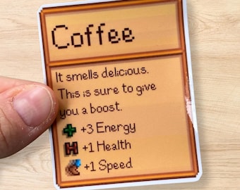 Café Stardew Valley - Autocollant en vinyle | Finition brillante