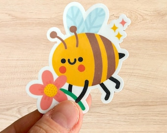 Kawaii Bee Sticker - Vinyl Sticker | Glossy finish