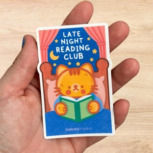 Bücherwurm Vinyl Aufkleber, Nachttisch Leseratte, Nachtbuch Aufkleber, Bücherwurm Vinyl Aufkleber, Nachtbuch Aufkleber