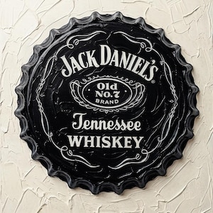 Jack Daniel's, Póster digital descargable, Cuadro de Corcholata Icónica en Textura Óleo