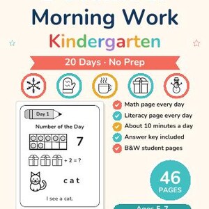 Christmas Worksheets Bundle Kindergarten | Christmas Mega Bundle, Morning Work, Unit Study, Busy Binder, Homeschool Printable image 5