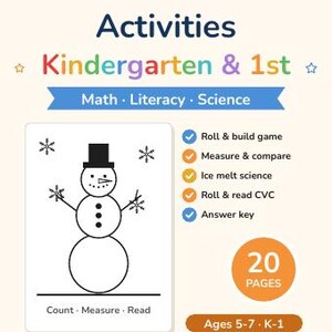 Winter Worksheets Bundle Kindergarten | Winter Mega Bundle, Winter Science, Unit Studies, Morning Basket, Homeschool Printable image 4