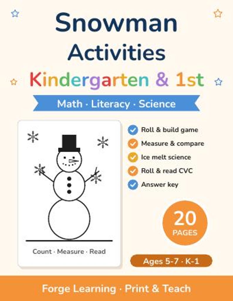 Winter Worksheets Bundle Kindergarten | Winter Mega Bundle, Winter Science, Unit Studies, Morning Basket, Homeschool Printable image 4