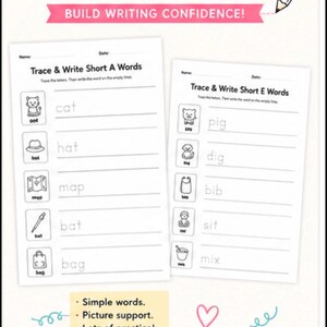 Preview of a short i CVC worksheet page