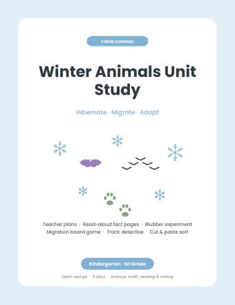 Winter Worksheets Bundle Kindergarten | Winter Mega Bundle, Winter Science, Unit Studies, Morning Basket, Homeschool Printable image 6