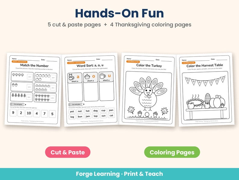 Preview of Thanksgiving math worksheets with ten frames and counting turkeys