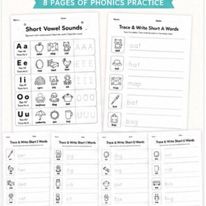 Preview of a short e CVC worksheet page