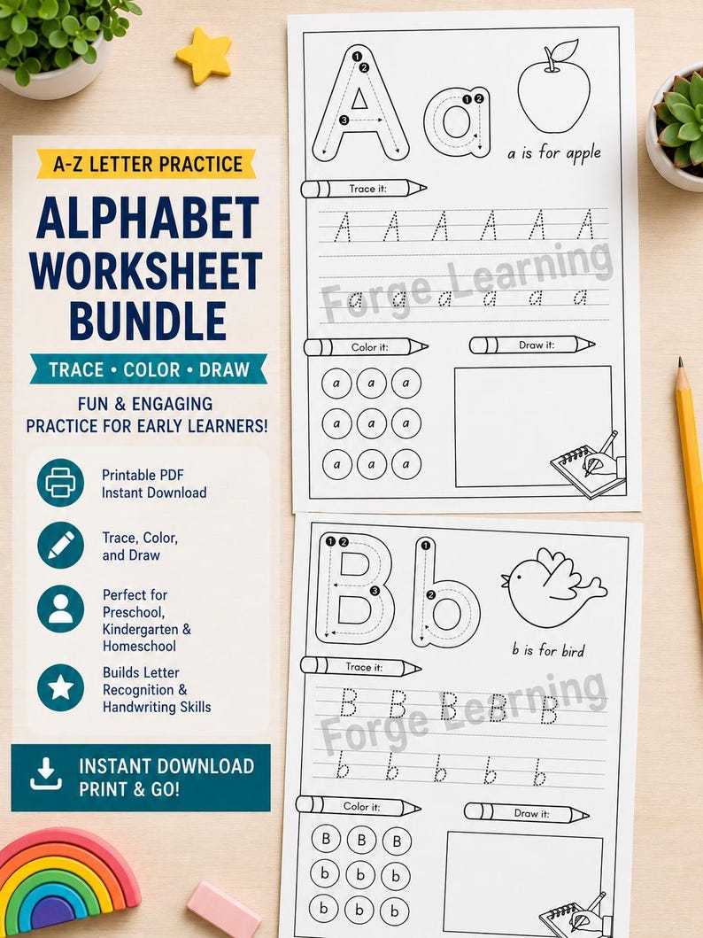 Preview of an alphabet letter tracing page