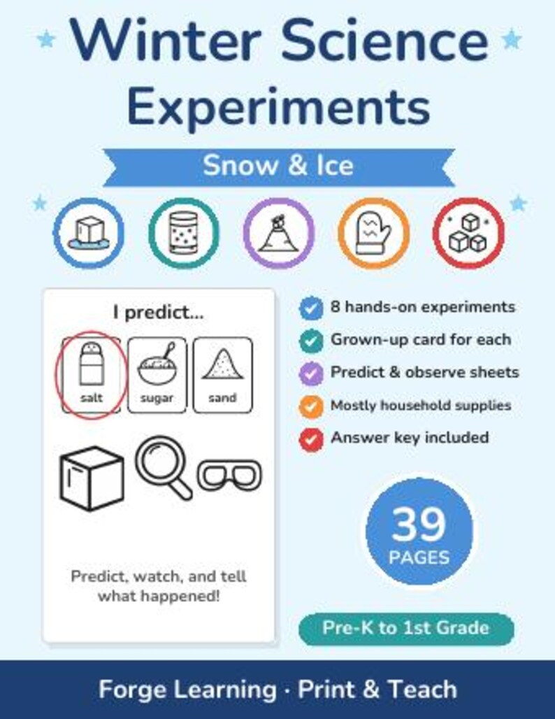Winter Worksheets Bundle Kindergarten | Winter Mega Bundle, Winter Science, Unit Studies, Morning Basket, Homeschool Printable image 3