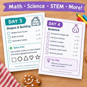 Preview of gingerbread math and story sequencing activity pages