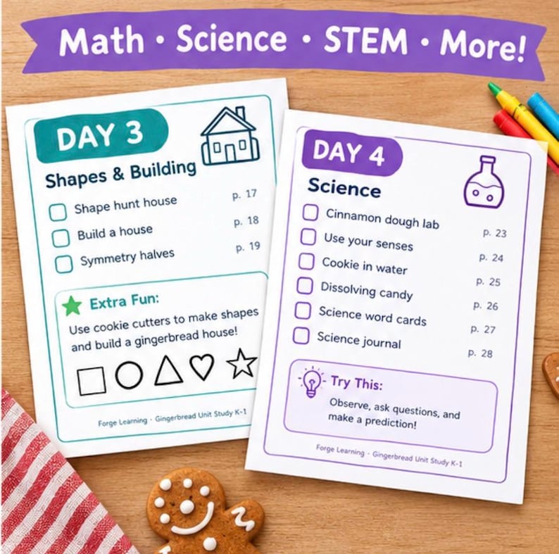 Preview of gingerbread math and story sequencing activity pages