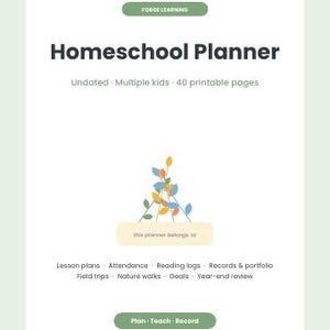 Homeschool Planner Bundle | Homeschool Starter Kit, Record Keeping Spreadsheet, Calendar Time Binder, Attendance Tracker Printable image 2