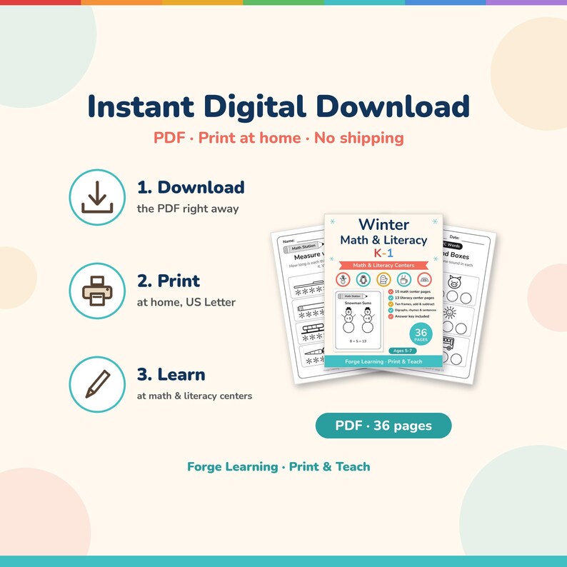 Instant digital download PDF, print at home on US Letter, 36 pages, no shipping