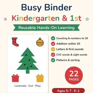 Christmas Worksheets Bundle Kindergarten | Christmas Mega Bundle, Morning Work, Unit Study, Busy Binder, Homeschool Printable image 6