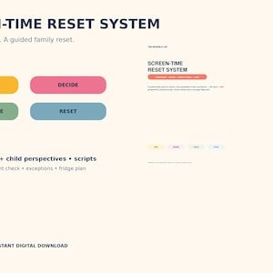 Family Screen Time Reset System | Media Plan, Visual Routines, Scripts (Digital Download)
