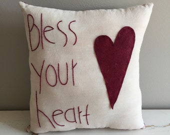 Bless Your Heart pillow